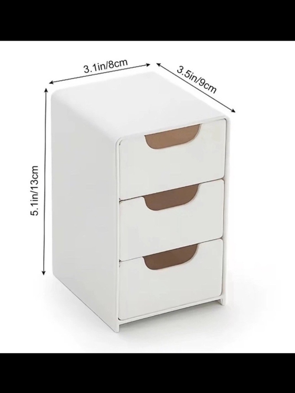 White 3-Drawer Desktop Organizer Storage Unit